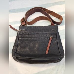Fossil Corey Crossbody Bag Black Brown Leather